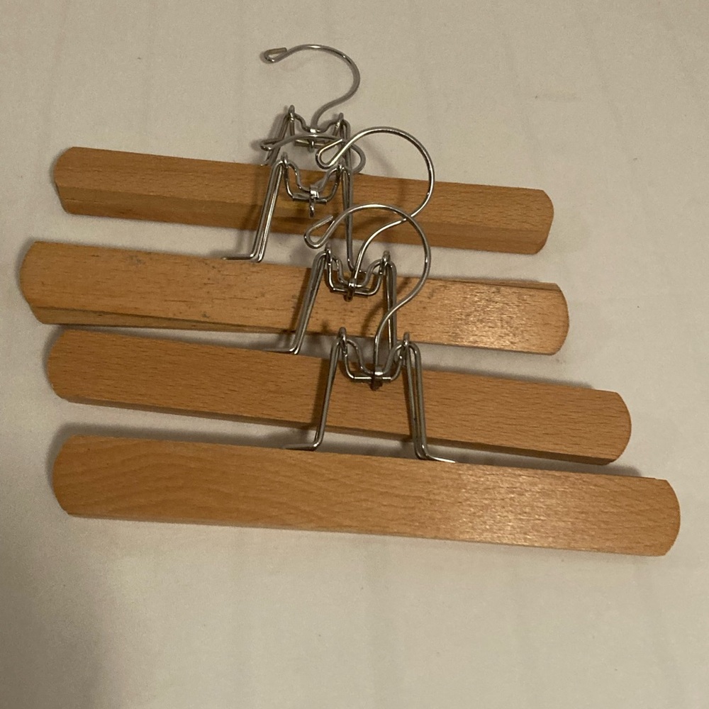 Wood clamp skirt/ pant hangers lot of 4